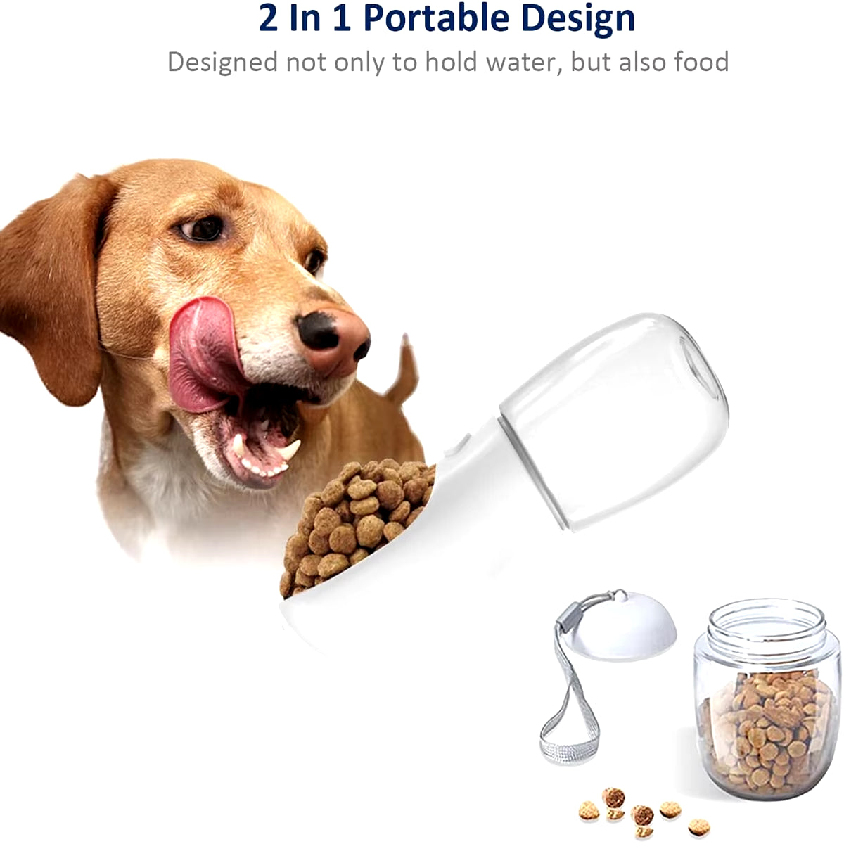 Dispenser per Animali Domestici Con Bottiglia D'Acqua per Cani Con Contenitore per Alimenti Staccabile, Chiusura a Prova Di Perdite per Escursioni in Viaggio