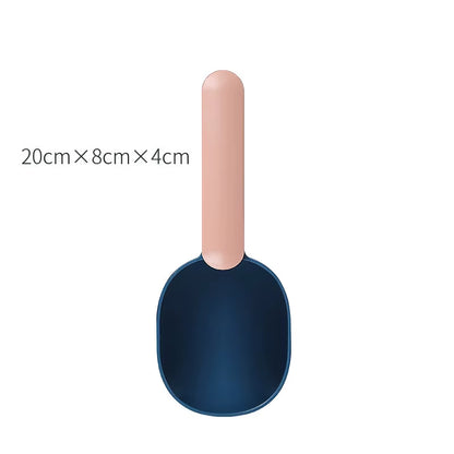 Multifunctional Dog Food Cat Food Shovel Spoon Feeding Spoon Sealed Bag Clip Creative Measuring Cup Curved Design Easy to Clean
