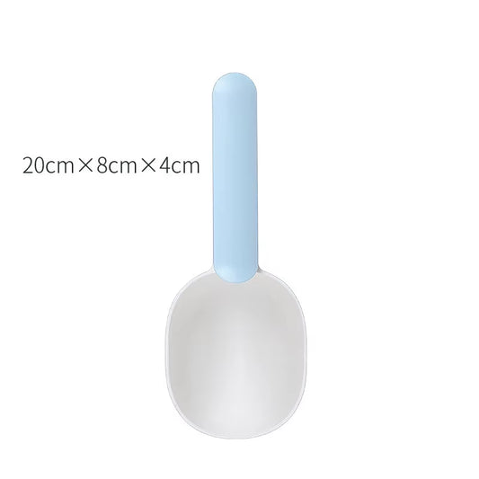 Multifunctional Dog Food Cat Food Shovel Spoon Feeding Spoon Sealed Bag Clip Creative Measuring Cup Curved Design Easy to Clean