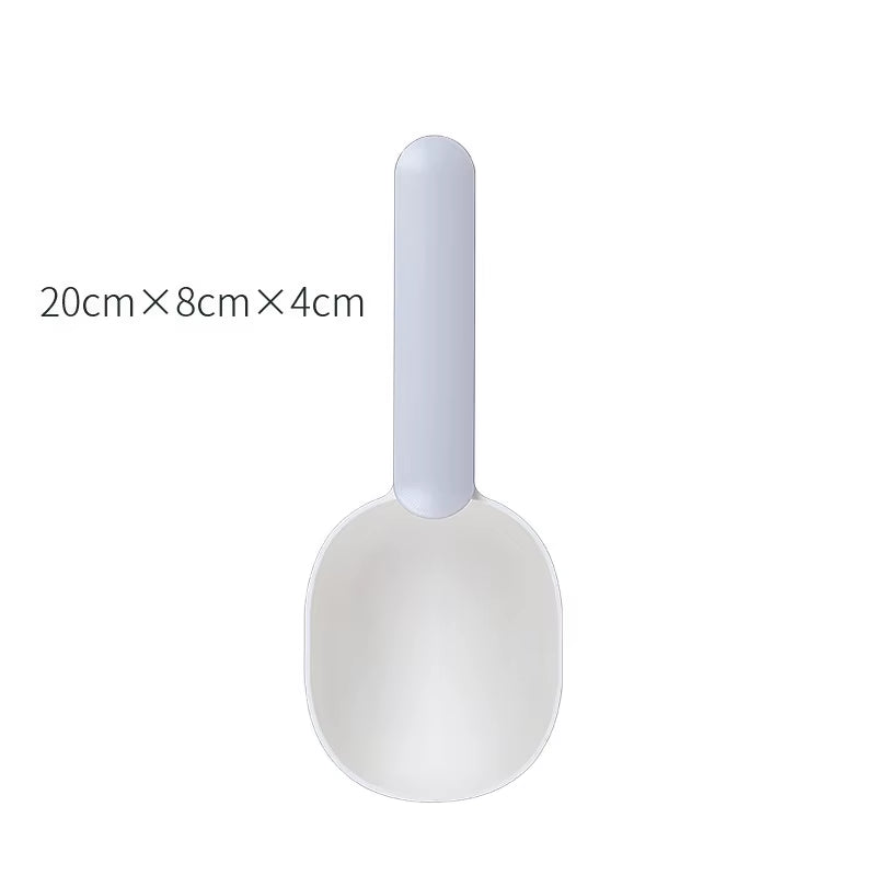 Multifunctional Dog Food Cat Food Shovel Spoon Feeding Spoon Sealed Bag Clip Creative Measuring Cup Curved Design Easy to Clean
