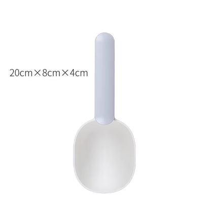 Multifunctional Dog Food Cat Food Shovel Spoon Feeding Spoon Sealed Bag Clip Creative Measuring Cup Curved Design Easy to Clean