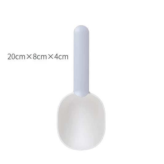 Multifunctional Dog Food Cat Food Shovel Spoon Feeding Spoon Sealed Bag Clip Creative Measuring Cup Curved Design Easy to Clean